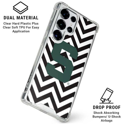 Michigan State University Spartans S Chevron Galaxy S25 Ultra Clear Case