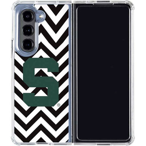 Michigan State University Spartans S Chevron Galaxy Z Fold5 5G Clear Case