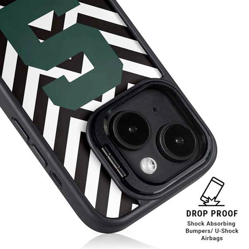 Michigan State University Spartans S Chevron iPhone 14 Kickstand Case