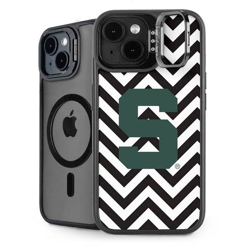 Michigan State University Spartans S Chevron iPhone 14 Plus Kickstand Case