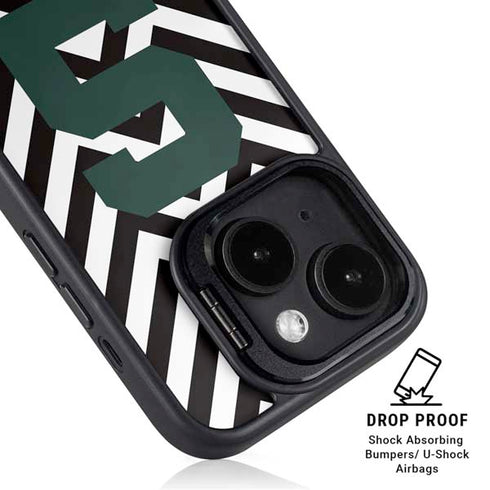 Michigan State University Spartans S Chevron iPhone 14 Plus Kickstand Case