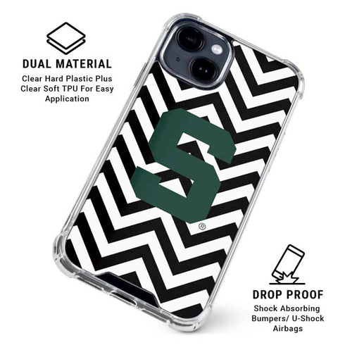 Michigan State University Spartans S Chevron iPhone 15 Clear Case