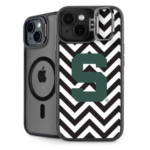 Michigan State University Spartans S Chevron iPhone 15 Plus Kickstand Case
