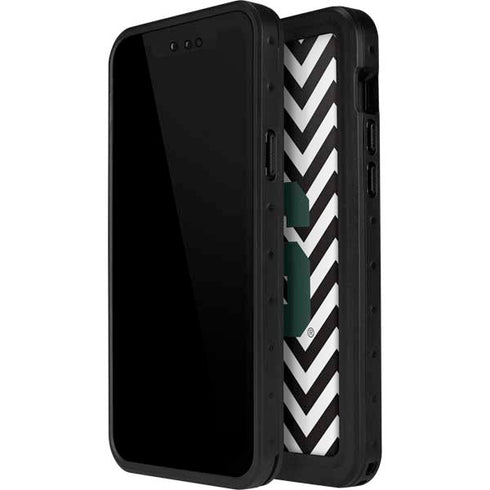 Michigan State University Spartans S Chevron iPhone 15 Pro Waterproof Case