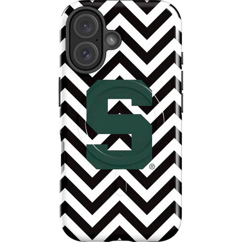 Michigan State University Spartans S Chevron iPhone 16 Magsafe Impact Case