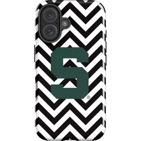 Michigan State University Spartans S Chevron iPhone 16 Plus Impact Case