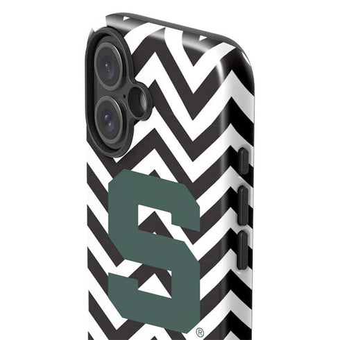 Michigan State University Spartans S Chevron iPhone 16 Plus Impact Case