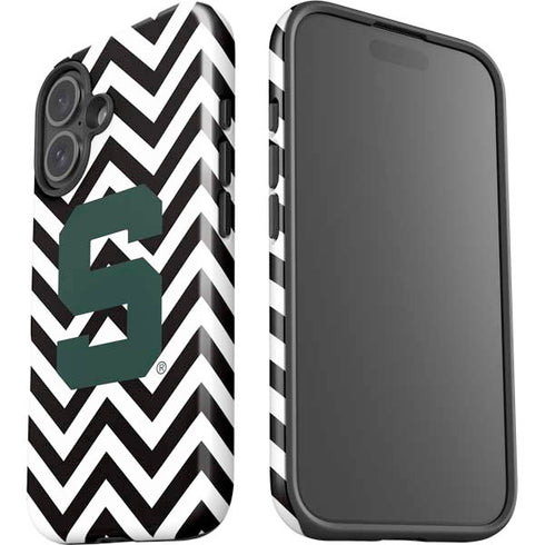 Michigan State University Spartans S Chevron iPhone 16 Plus Impact Case
