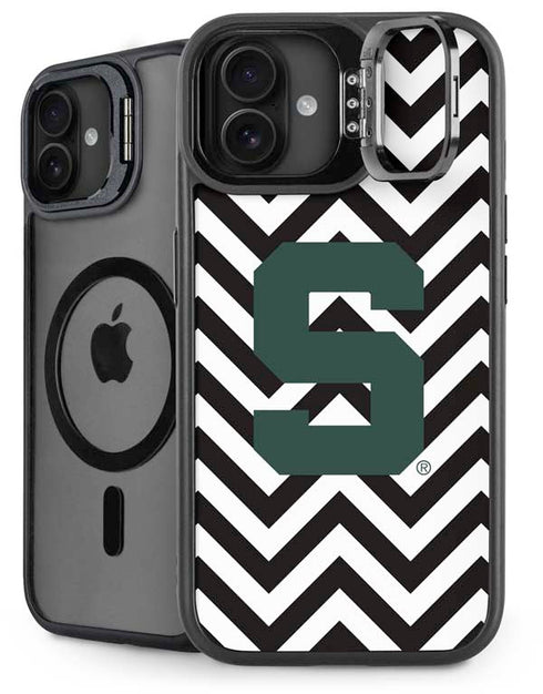 Michigan State University Spartans S Chevron iPhone 16 Plus Kickstand Case