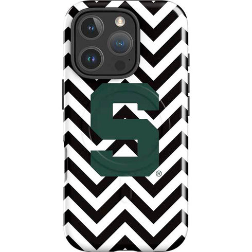 Michigan State University Spartans S Chevron iPhone 16 Pro Magsafe Impact Case