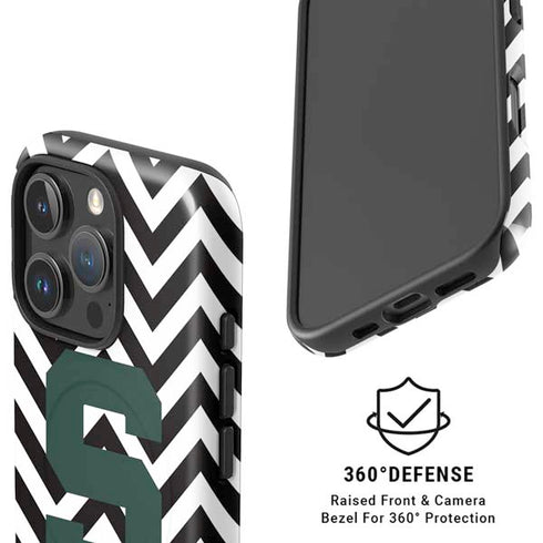 Michigan State University Spartans S Chevron iPhone 16 Pro Magsafe Impact Case