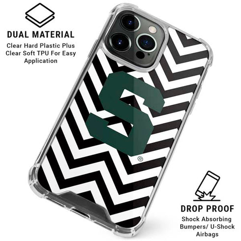 Michigan State University Spartans S Chevron iPhone 16 Pro Max Clear Case