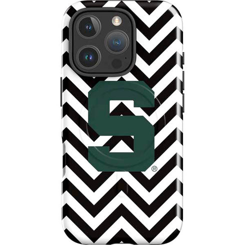 Michigan State University Spartans S Chevron iPhone 16 Pro Max Magsafe Impact Case