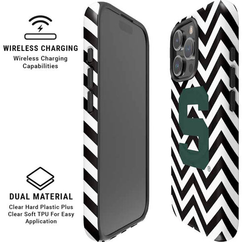 Michigan State University Spartans S Chevron iPhone 16 Pro Max Magsafe Impact Case