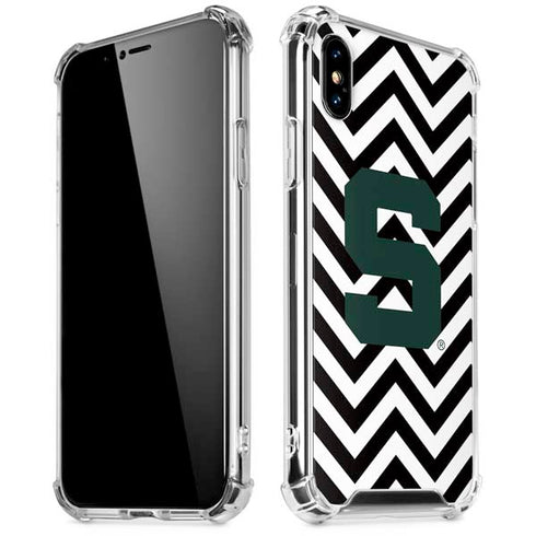 Michigan State University Spartans S Chevron iPhone X/XS Clear Case