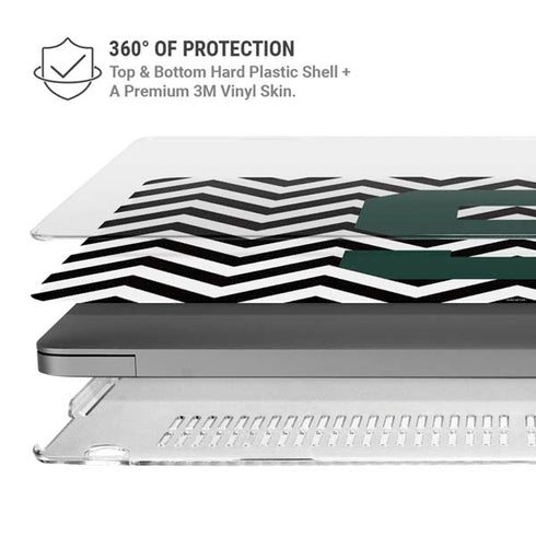 Michigan State University Spartans S Chevron MacBook Pro 14in (2021-24) Case plus Skin