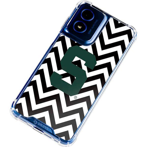 Michigan State University Spartans S Chevron Moto G 5G (2024) Clear Case