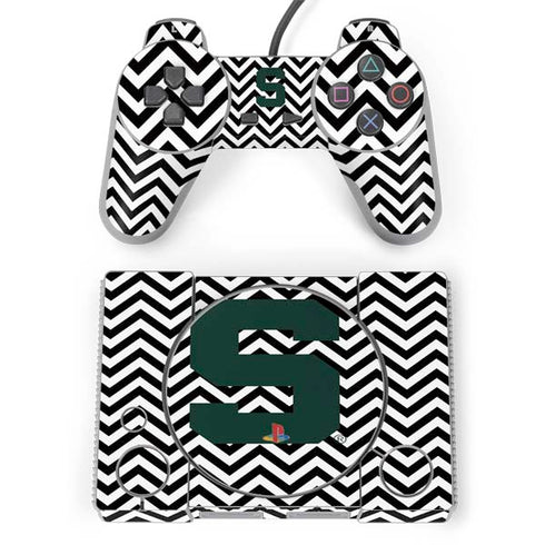 Michigan State University Spartans S Chevron PlayStation Classic Bundle Skin