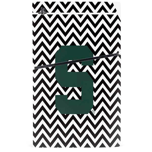 Michigan State University Spartans S Chevron PS5 Slim Digital Edition Console Skin