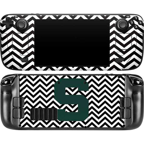 Michigan State University Spartans S Chevron Steam Deck Handheld Gaming Computer OLED Skin