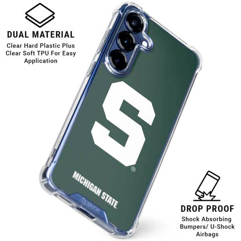Michigan State University Spartans S Galaxy S25 FE Clear Case