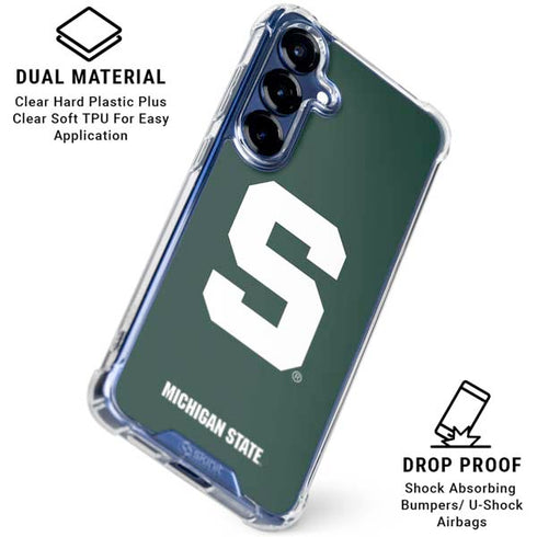 Michigan State University Spartans S Galaxy S25 Plus Clear Case