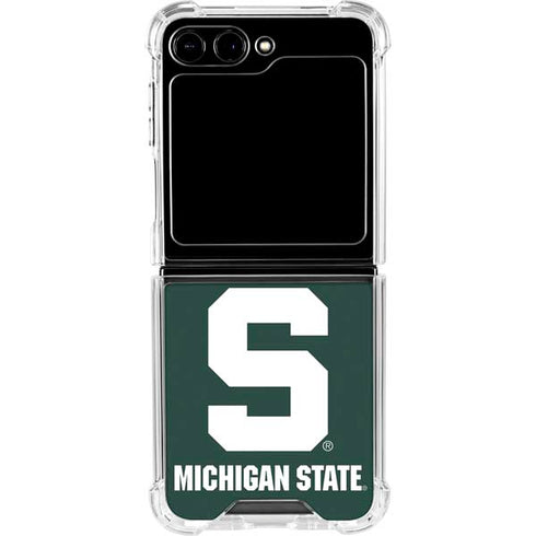Michigan State University Spartans S Galaxy Z Flip6 Clear Case