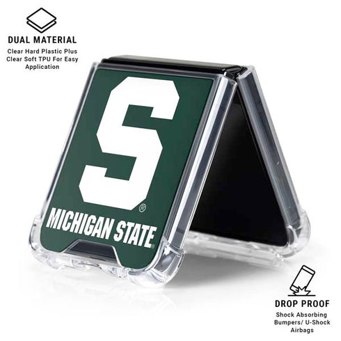 Michigan State University Spartans S Galaxy Z Flip6 Clear Case