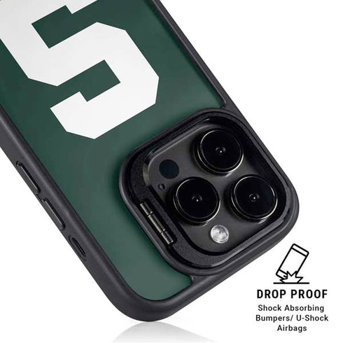 Michigan State University Spartans S iPhone 14 Pro Max Kickstand Case