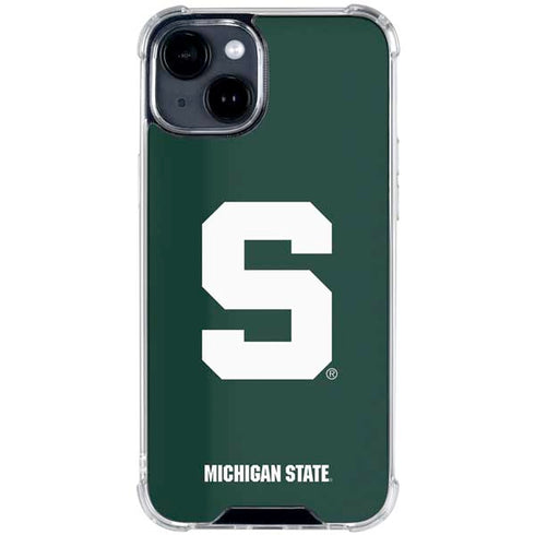 Michigan State University Spartans S iPhone 15 Clear Case