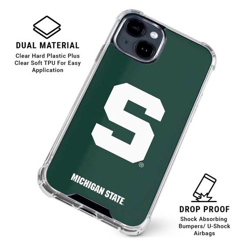 Michigan State University Spartans S iPhone 15 Clear Case