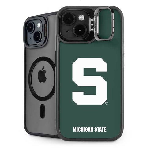 Michigan State University Spartans S iPhone 15 Plus Kickstand Case