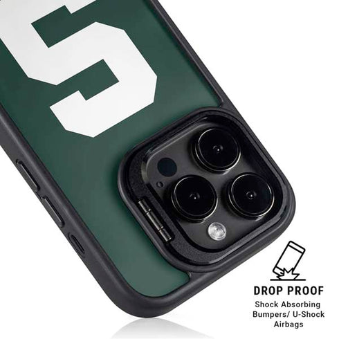 Michigan State University Spartans S iPhone 15 Pro Max Kickstand Case