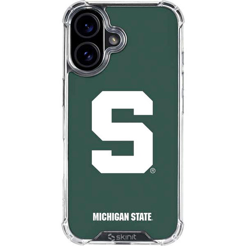 Michigan State University Spartans S iPhone 16 Clear Case