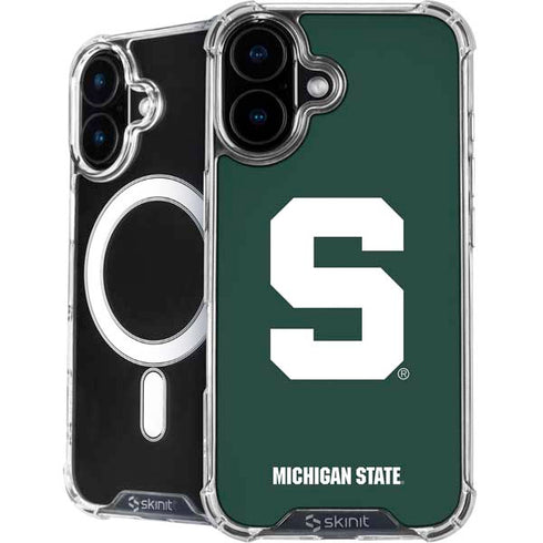 Michigan State University Spartans S iPhone 16 MagSafe Case
