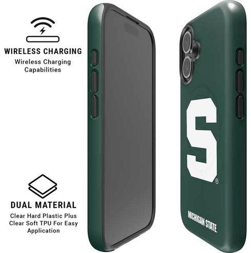 Michigan State University Spartans S iPhone 16 Magsafe Impact Case