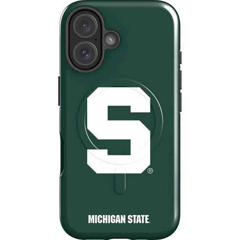Michigan State University Spartans S iPhone 16 Plus Magsafe Impact Case