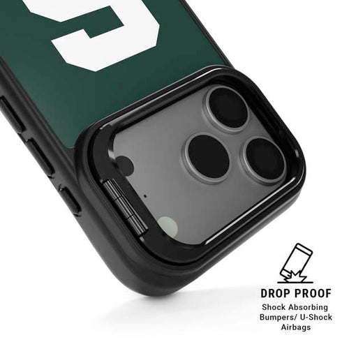 Michigan State University Spartans S iPhone 17 Pro Kickstand Case
