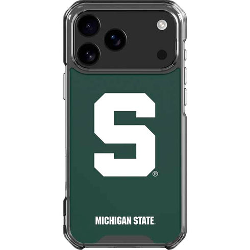 Michigan State University Spartans S iPhone 17 Pro Max Clear Case