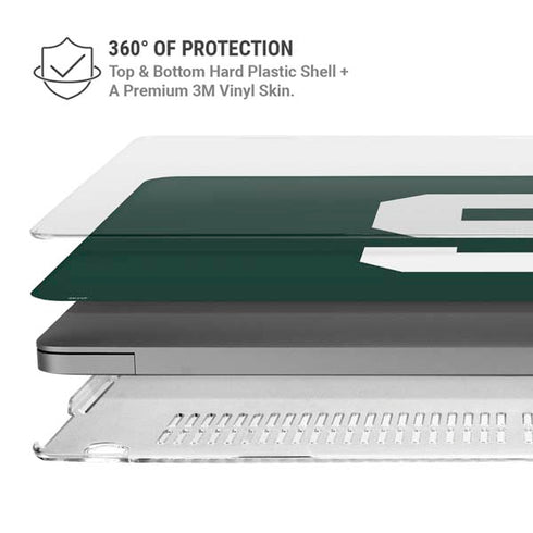 Michigan State University Spartans S MacBook Pro 14in (2021-24) Case plus Skin