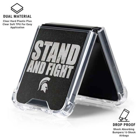 Michigan State University Stand and Fight Galaxy Z Flip6 Clear Case