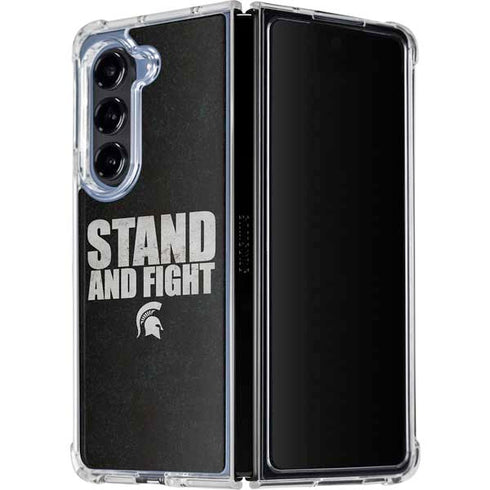 Michigan State University Stand and Fight Galaxy Z Fold5 5G Clear Case