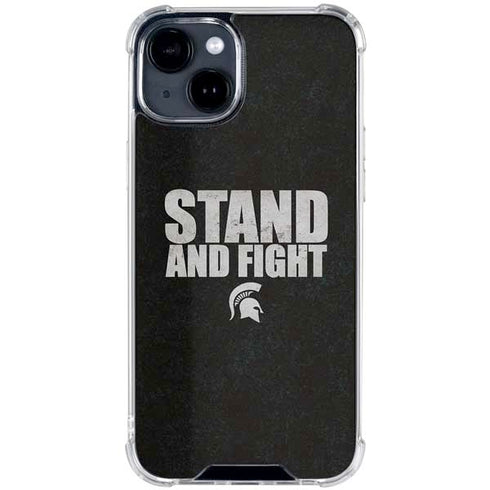 Michigan State University Stand and Fight iPhone 15 Clear Case