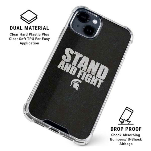 Michigan State University Stand and Fight iPhone 15 Clear Case