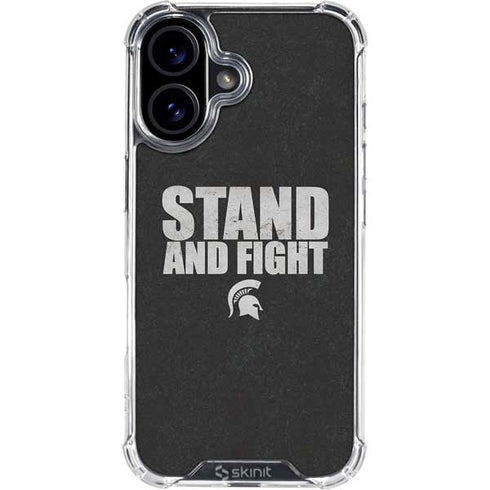 Michigan State University Stand and Fight iPhone 16 Plus Clear Case