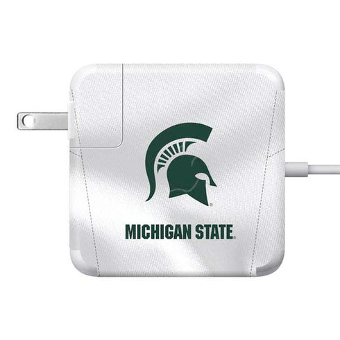 Michigan State University White Jersey 85W Power Adapter (15 and 17 inch MacBook Pro Charger) Skin