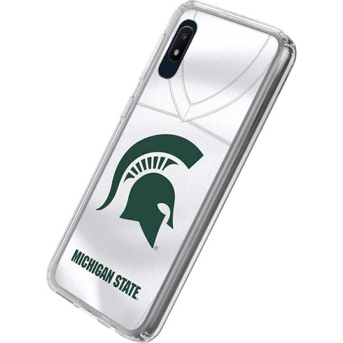 Michigan State University White Jersey Galaxy A10e Clear Case