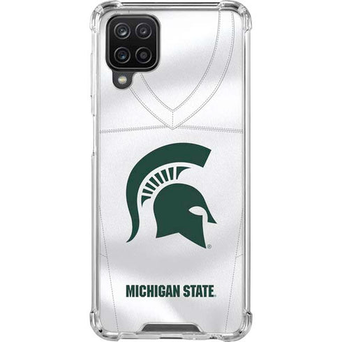 Michigan State University White Jersey Galaxy A12 Clear Case
