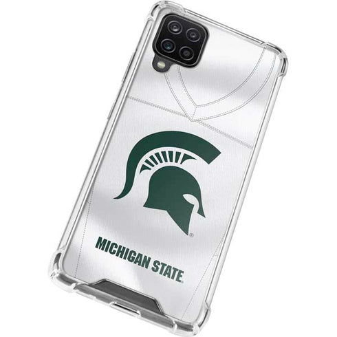 Michigan State University White Jersey Galaxy A12 Clear Case
