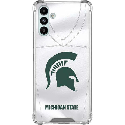 Michigan State University White Jersey Galaxy A13 5G Clear Case